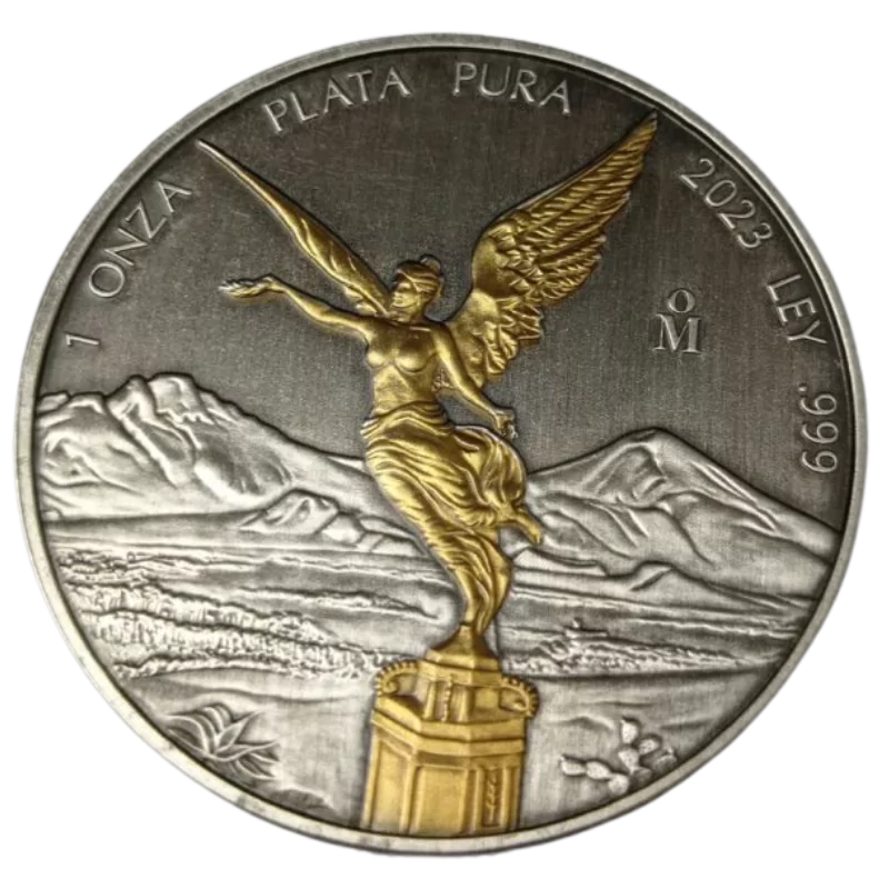 Libertad Silver Gilded Coin Antiqued 1 Oz 2023