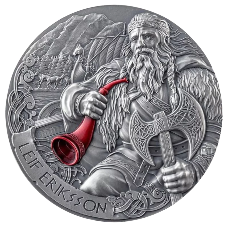 Way To Valhalla - Leif Eriksson Silver Coin 2 Oz 2025