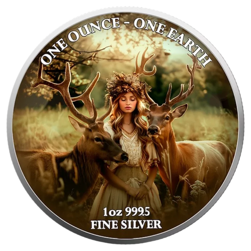 Fiji Continents Earth – Europe Silver Color Coin UV 1 Oz 2022