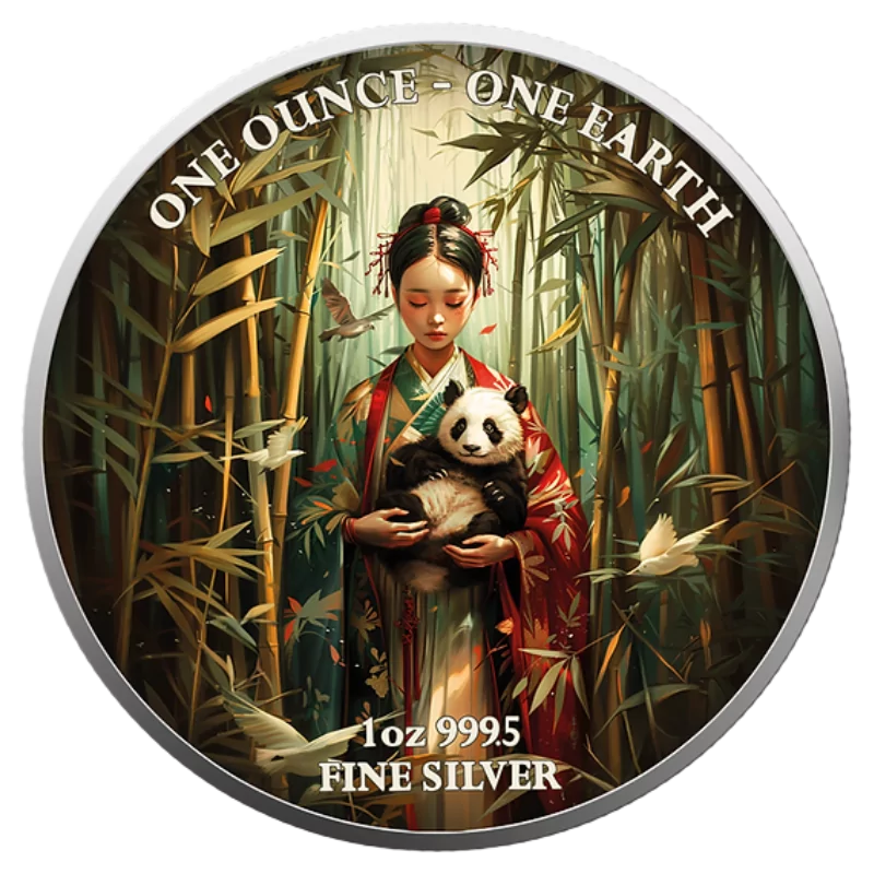 Fiji Continents Earth – Asia Silver Color Coin UV 1 Oz 2022