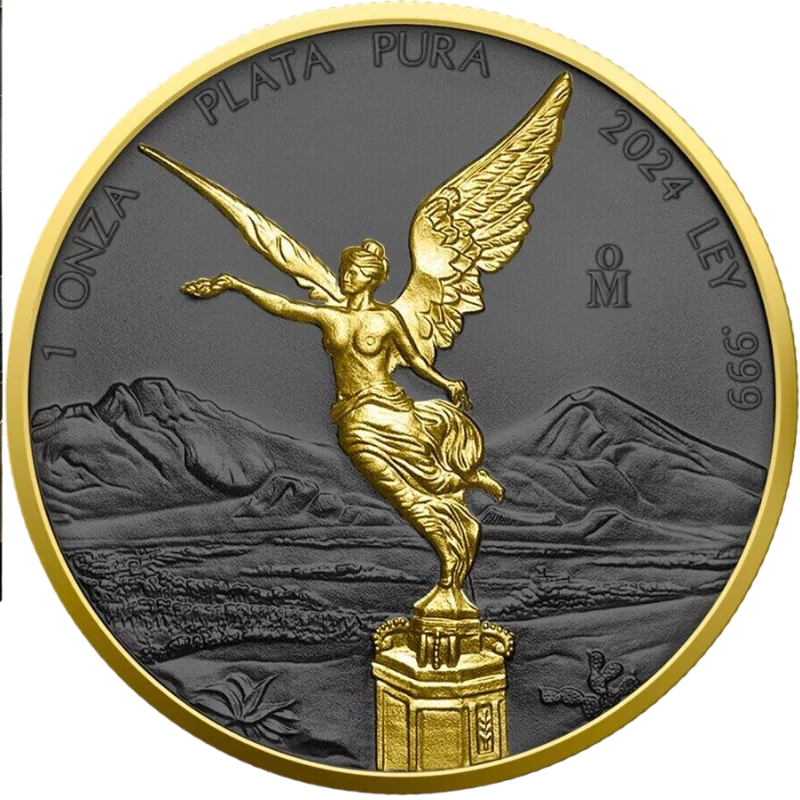 Libertad Golden Ring Ruthenium Yellow Gold Silver Coin 1 Oz 2024