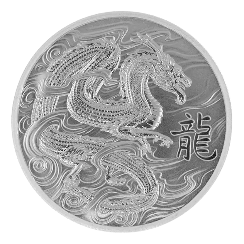 Ascension Island Jody Clark Lunar Dragon Silver Coin BU 1 Oz 2024