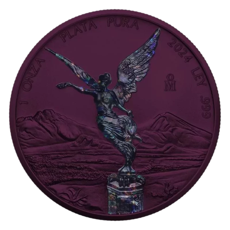 Libertad Space Metals Silver Purple Coin Hologram 1 Oz 2024