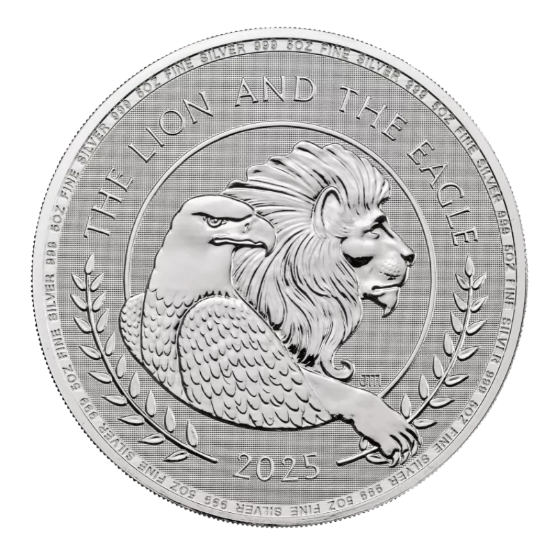 British Lion and American Eagle Silver Coin 5 Oz 2025