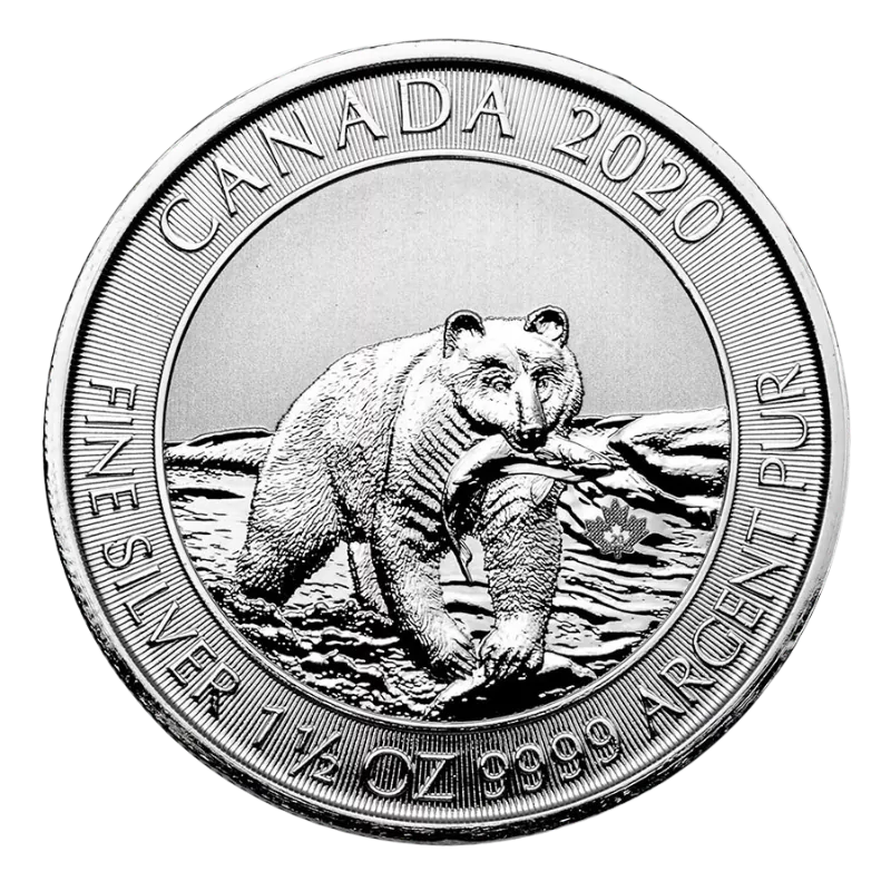 Canadian Wildlife Kermode Spirit Bear Silver Coin 1.5 Oz 2020