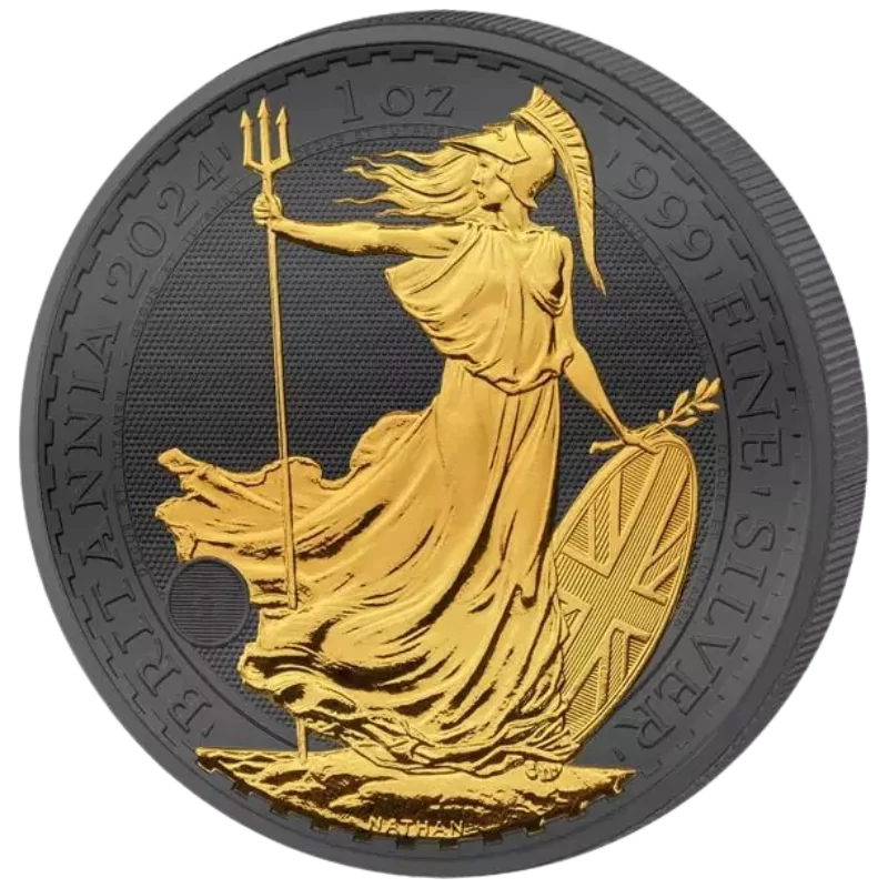 Britannia Mint Silver Gilded Ruthenium Coin 1 Oz 2024