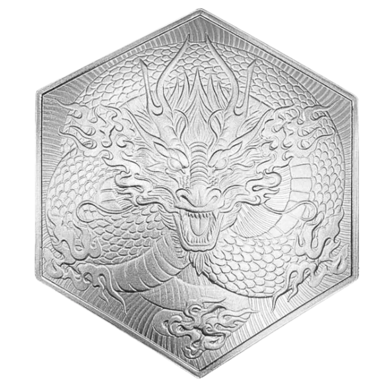 Dragon Hexagon Silver Bar 10 Oz 2024