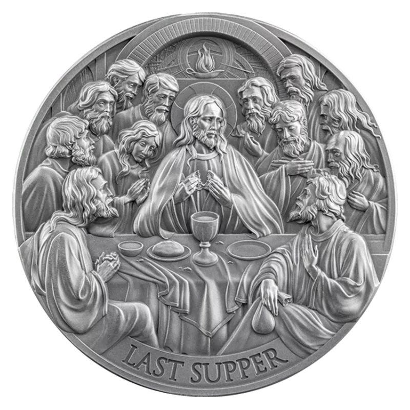 Bible Stories - The Last Supper Silver Coin Antiqued 5 Oz 2025