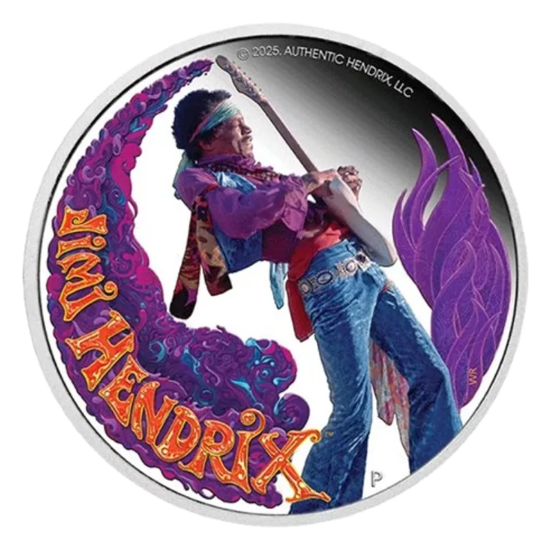 Jimi Hendrix Silver Color Coin Proof 1 Oz 2025