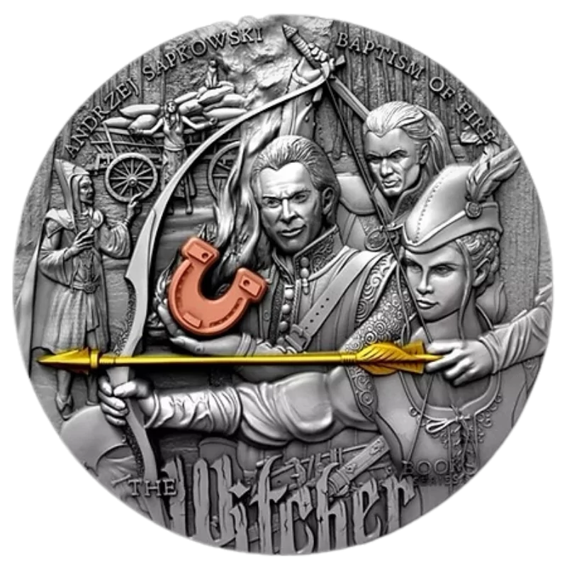 The Witcher Book - Baptism of Fire Silver Gilded Coin 2 Oz 2023