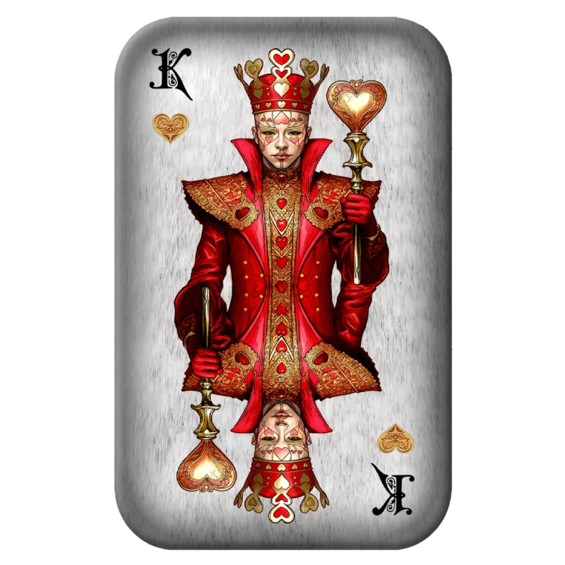 Poker Cards - King of Hearts Silver Cast Bar 2 Oz 2024