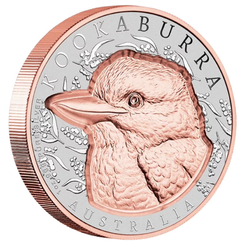 Native Impressions - Kookaburra Silver Rose Gilded Coin Proof-like 1 Oz 2025