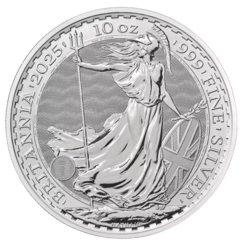 Britannia Standing Silver Coin 10 Oz 2025