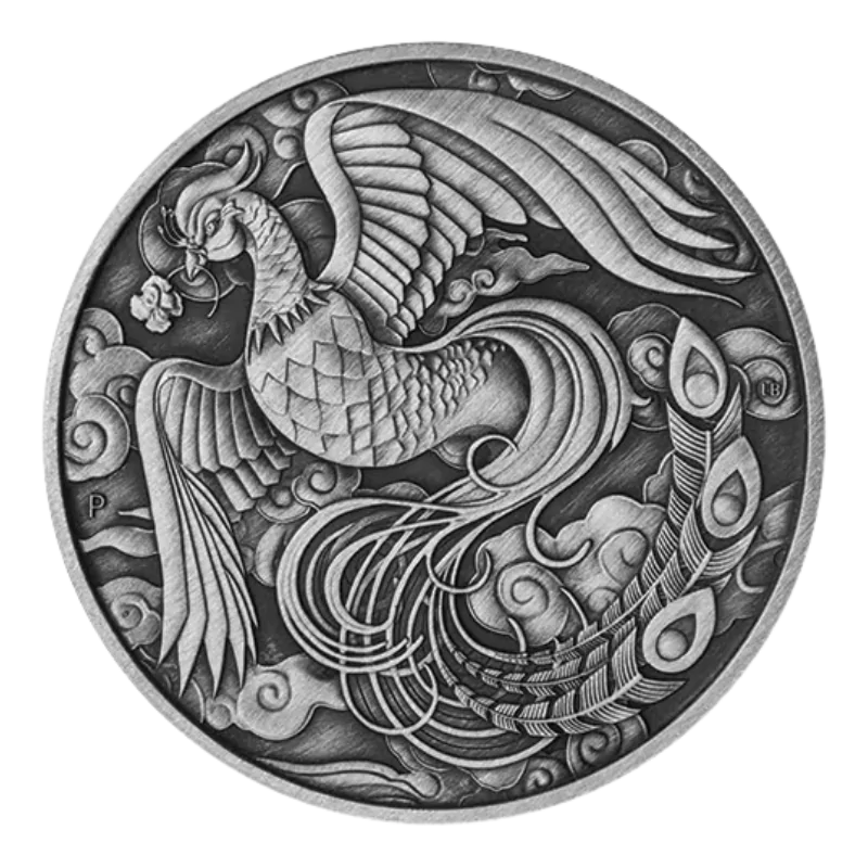 Chinese Myths And Legends - Phoenix Silver Coin Antiqued 1 Oz 2023