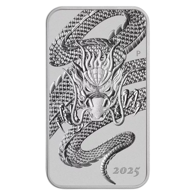 Australian Dragon Silver Rectangular Bar 1 Oz 2025
