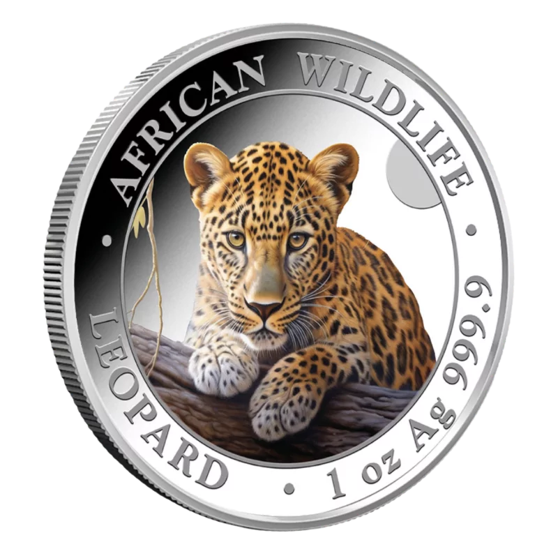 African Wildlife Leopard Silver Color Coin 1 Oz 2025