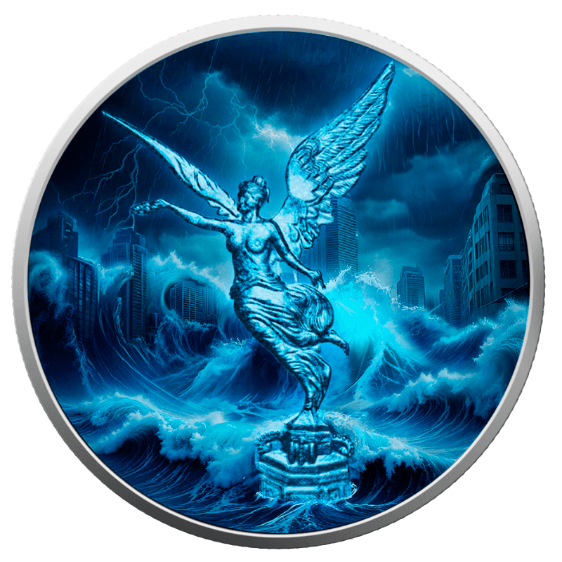 Libertad The Forces of Nature Water Silver Color Coin Hologram 1 Oz 2024