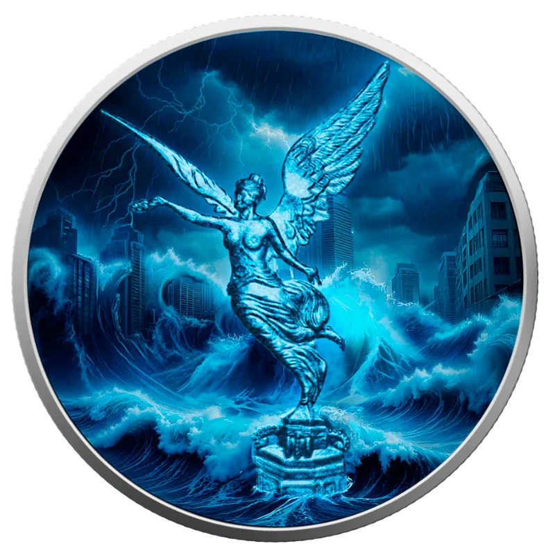 Libertad The Forces of Nature Water Silver Color Coin Hologram 1 Oz 2024