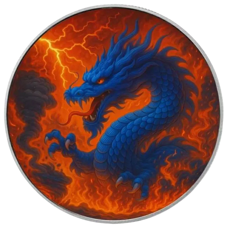 American Eagle - Dragon of Chaos Silver Color Coin Antiqued 1 Oz 2025