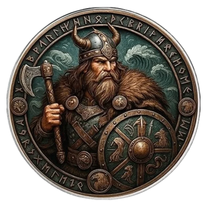 American Eagle - The Vikings - Harald Ironstorm Silver Color Coin 1 Oz 2025