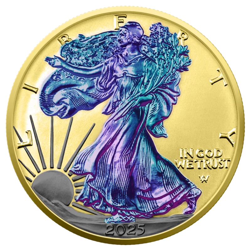 American Eagle – Walking Liberty Silver Gilded Color Ruthenium Coin 1 Oz 2025