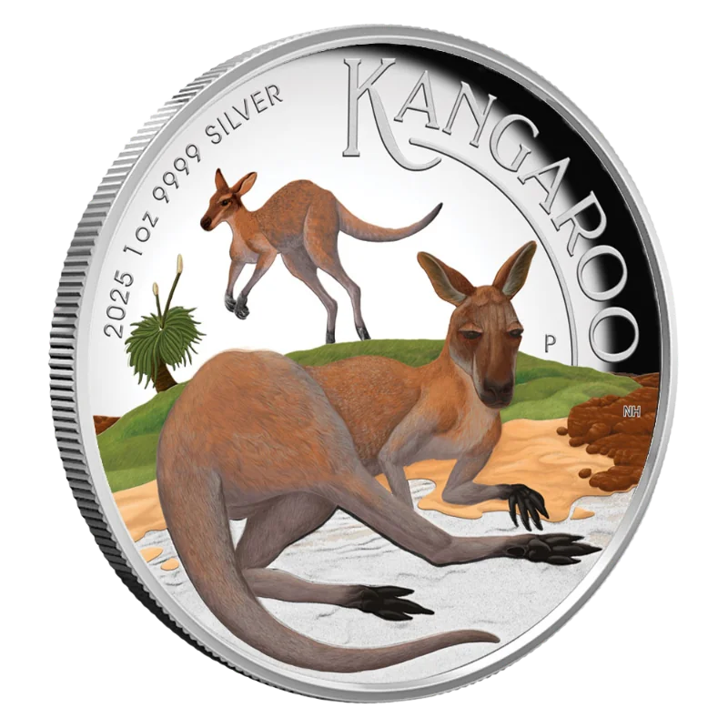 Australian Kangaroo Silver Color Coin Proof 1 Oz 2025