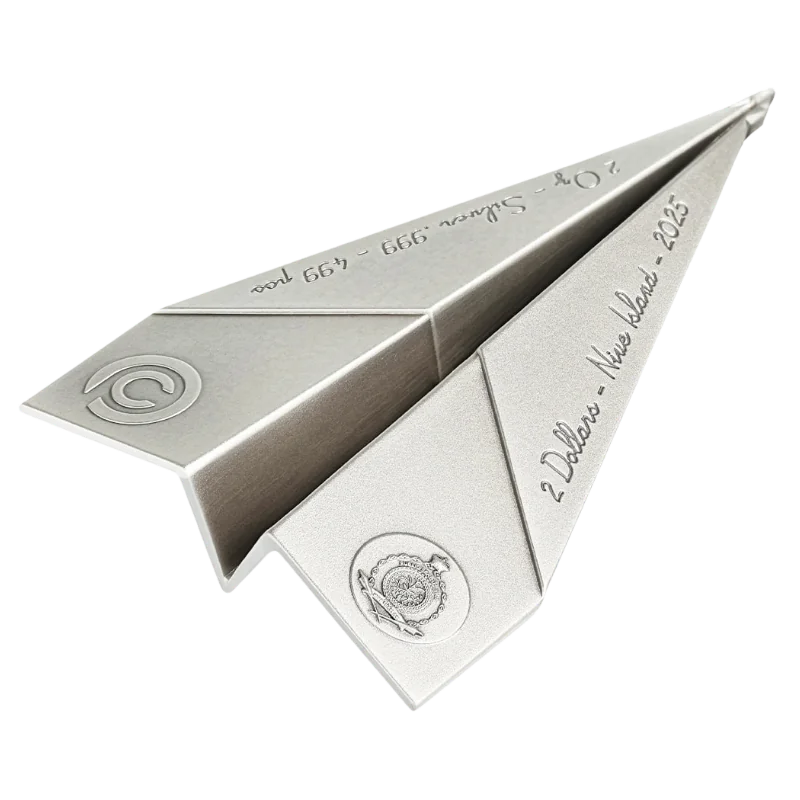 Folded Dreams - Paper Airplane Silver Coin 2 Oz 2025