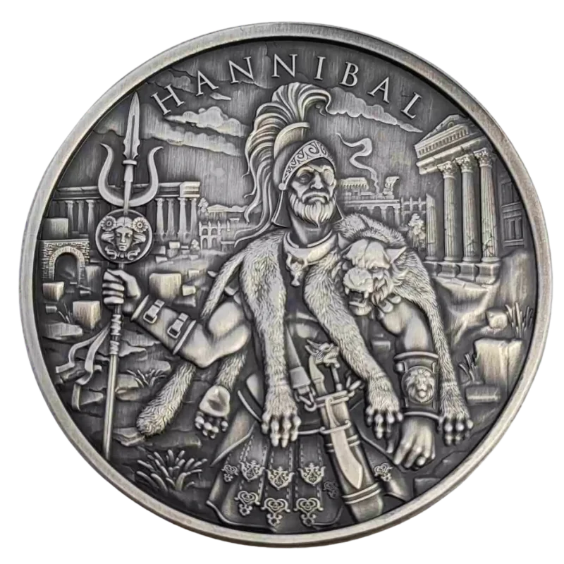 Legendary Warriors - Hannibal Silver Coin Antiqued 1 Oz
