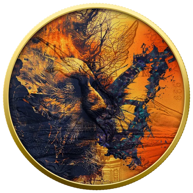 Libertad The Unseen Forces - The Butterfly Effect Silver Gilded Color Coin Hologram 1 Oz 2024