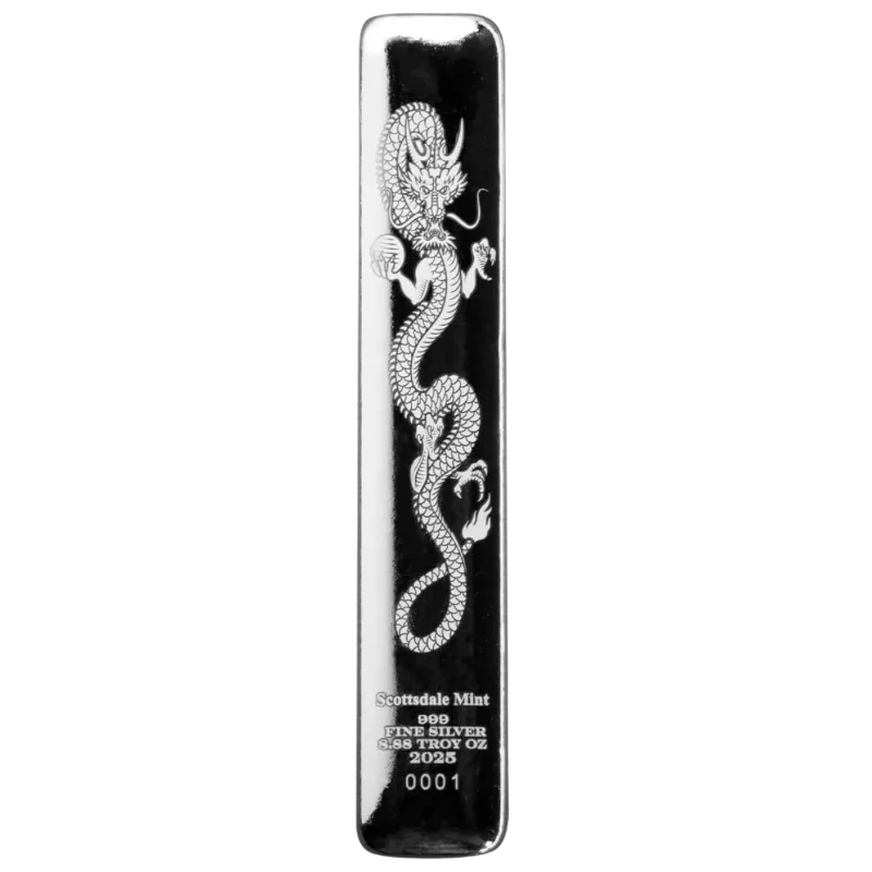 Lucky Dragon Silver Cast Bar 8.88 Oz 2025