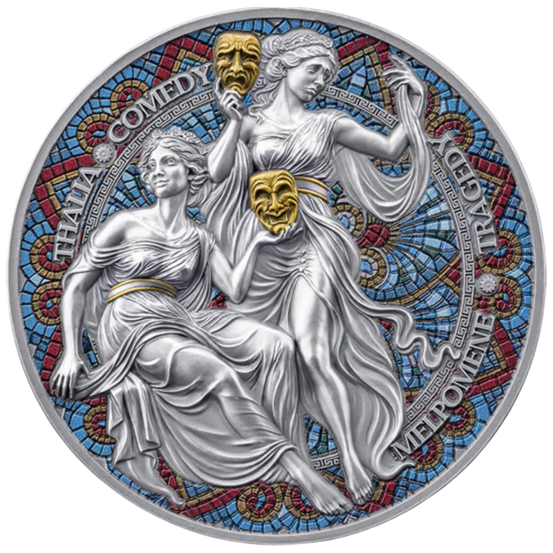 Nine Muses – Melpomene & Thalia Silver Coin 2 Oz 2025