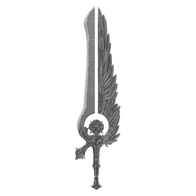 Sword of St. Uriel Silver Shaped Bar 2.5 Oz Antiqued 2025
