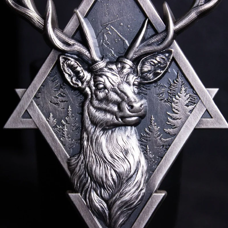 Shield Stacker – Geometric - Deer Silver Stackable Bar Antiqued 2 Oz 2025