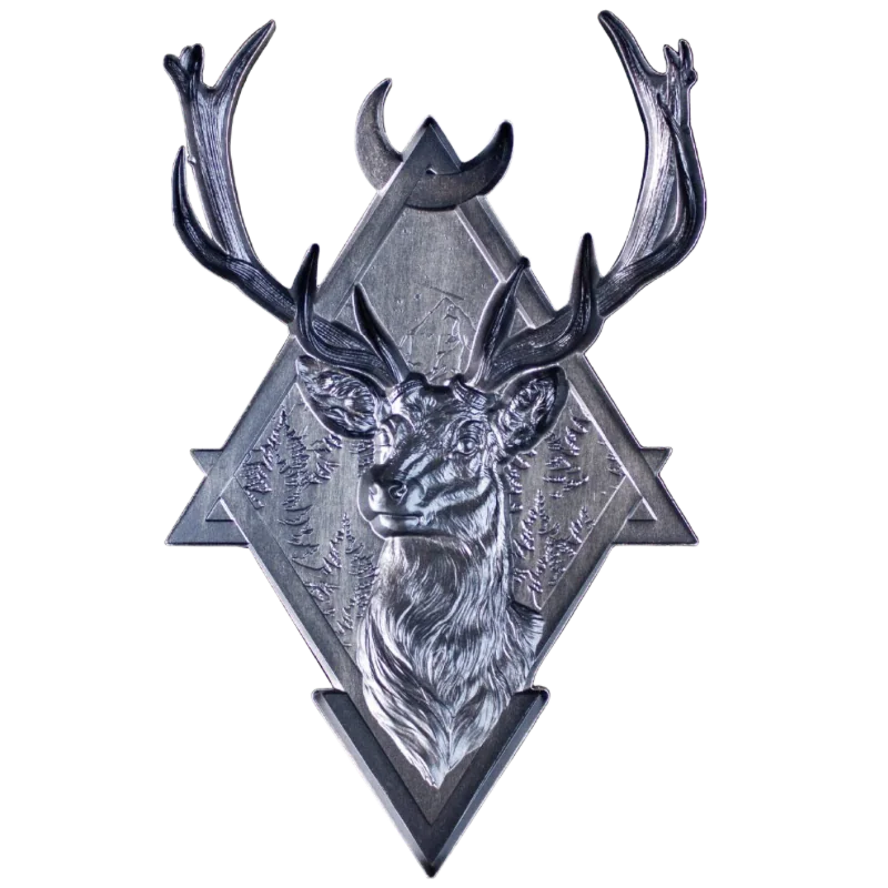 Shield Stacker – Geometric - Deer Silver Stackable Bar Antiqued 2 Oz 2025