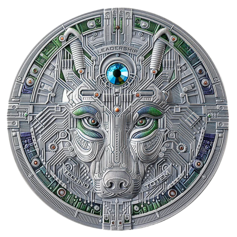 United Crypto States – Techno Totem - The Wolf Silver Coin 2 Oz 2025
