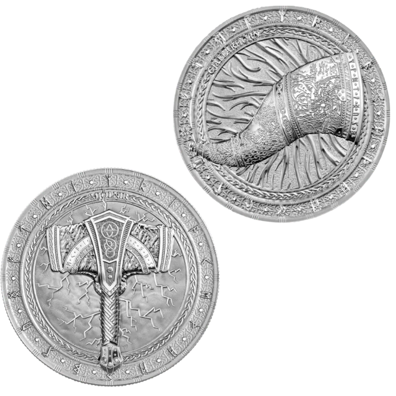 Artefacts Gjallarhorn & Mjolnir Silver Coin Set 2 x 1 Oz