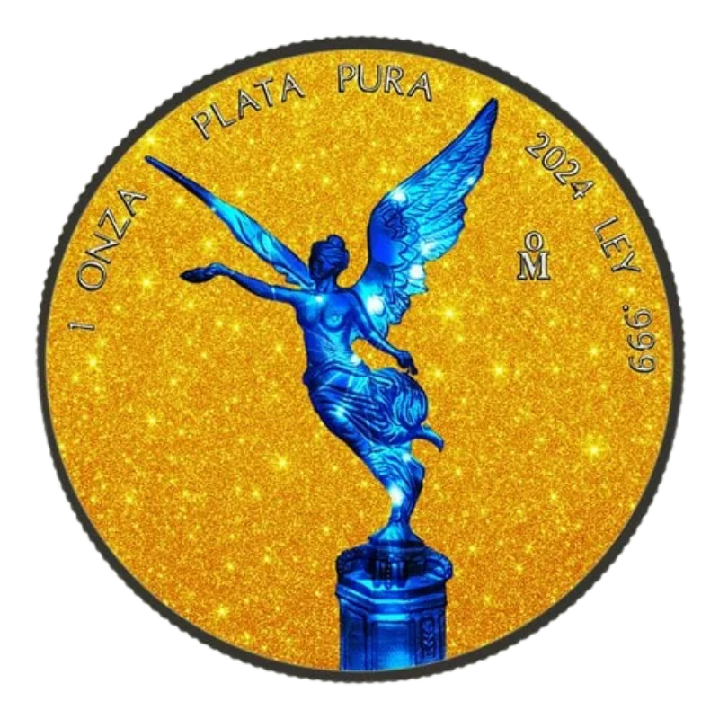 Libertad BLUE ELECTRIC HOLO Silver Gold Dust Coin 1 Oz 2024