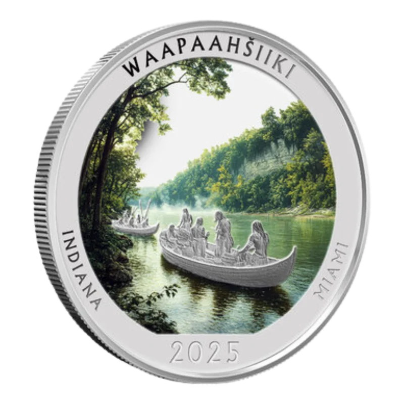 Native America The Beautiful - Indiana Silver Color Coin 1 Oz 2025