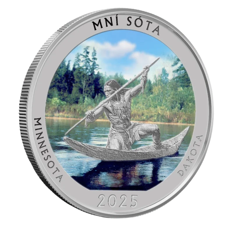 Native America The Beautiful - Minnesota Silver Color Coin 1 Oz 2025