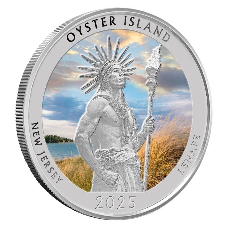 Native America The Beautiful - New Jersey Silver Color Coin 1 Oz 2025