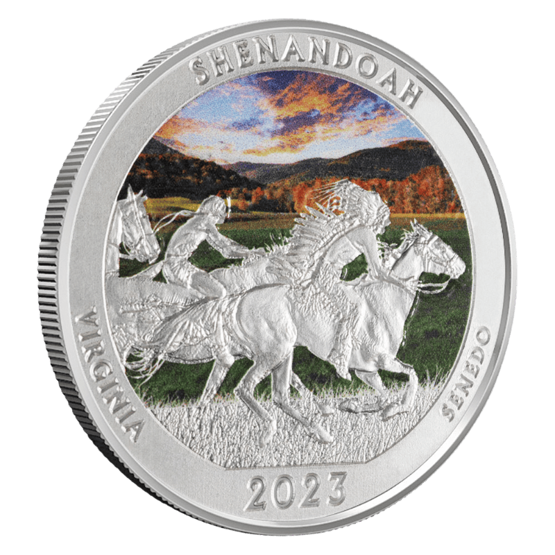 Native America The Beautiful - Virginia Silver Color Coin 1 Oz 2023