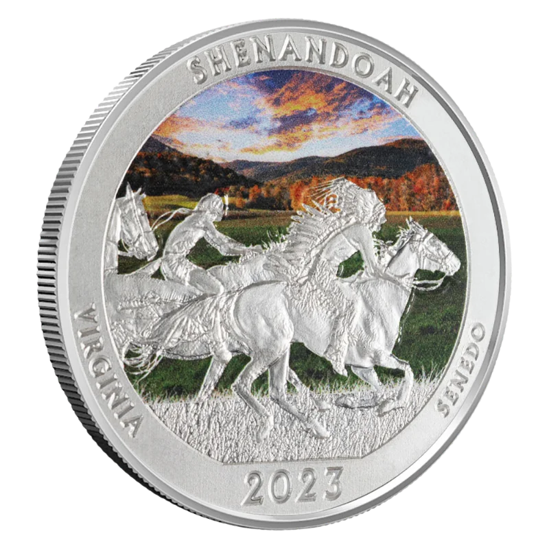 Native America The Beautiful - Virginia Silver Color Coin 1 Oz 2023