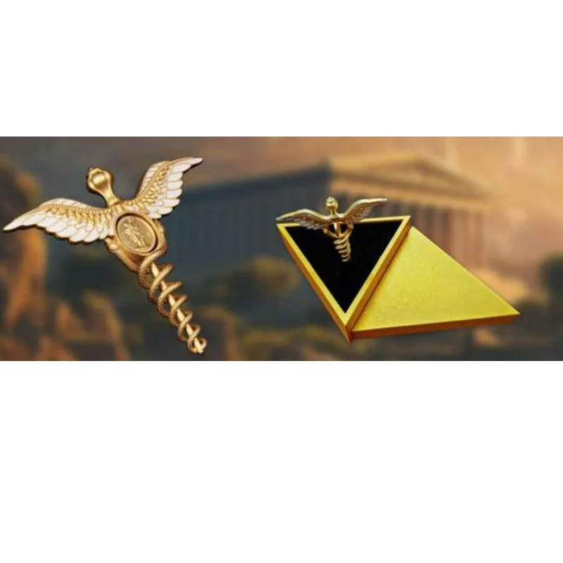 Staff of Hermes - Caduceus Silver Gilded Coin 2 Oz 2025