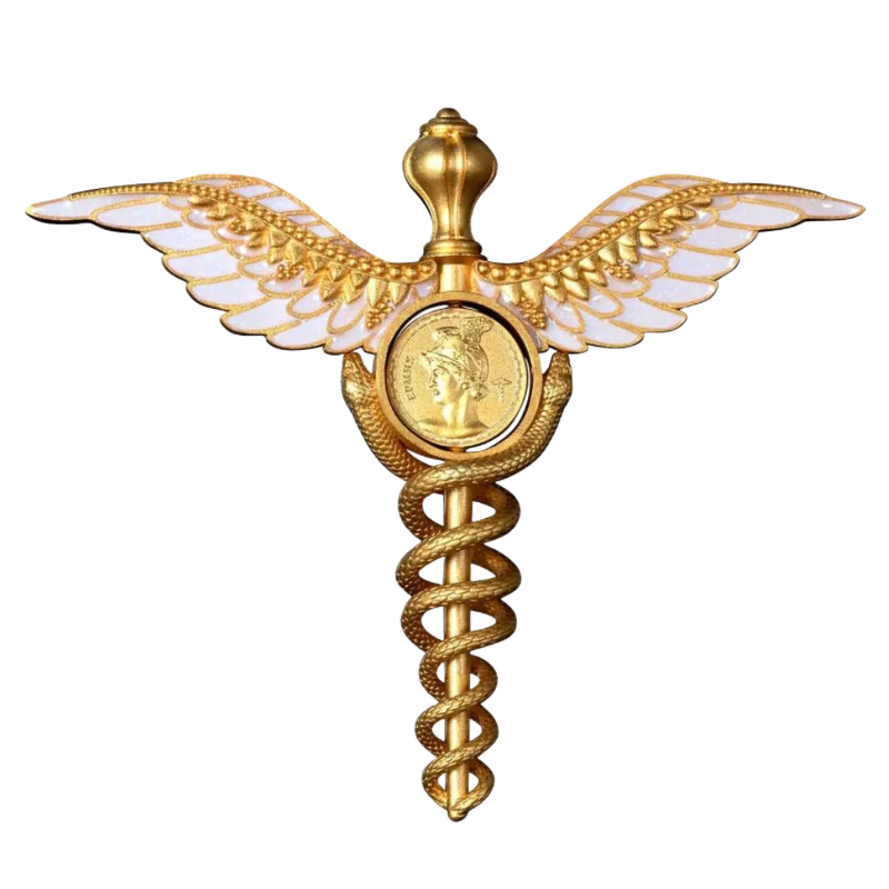 Staff of Hermes - Caduceus Silver Gilded Coin 2 Oz 2025
