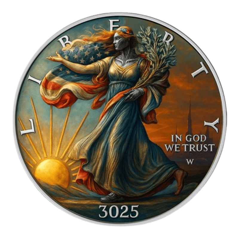 THE FUTURE COIN Liberty 3025 1 Oz Silver Color Coin 2025