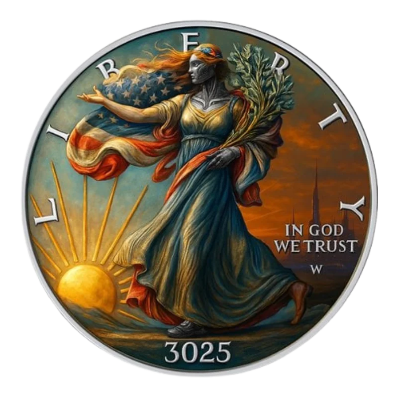 THE FUTURE COIN Liberty 3025 1 Oz Silver Color Coin 2025