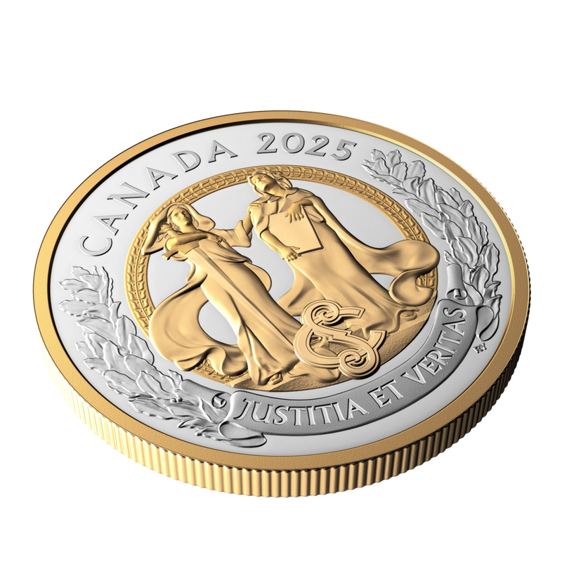 Allegories of Justice and Truth Silver Gilded Coin Proof 1 Oz 2025