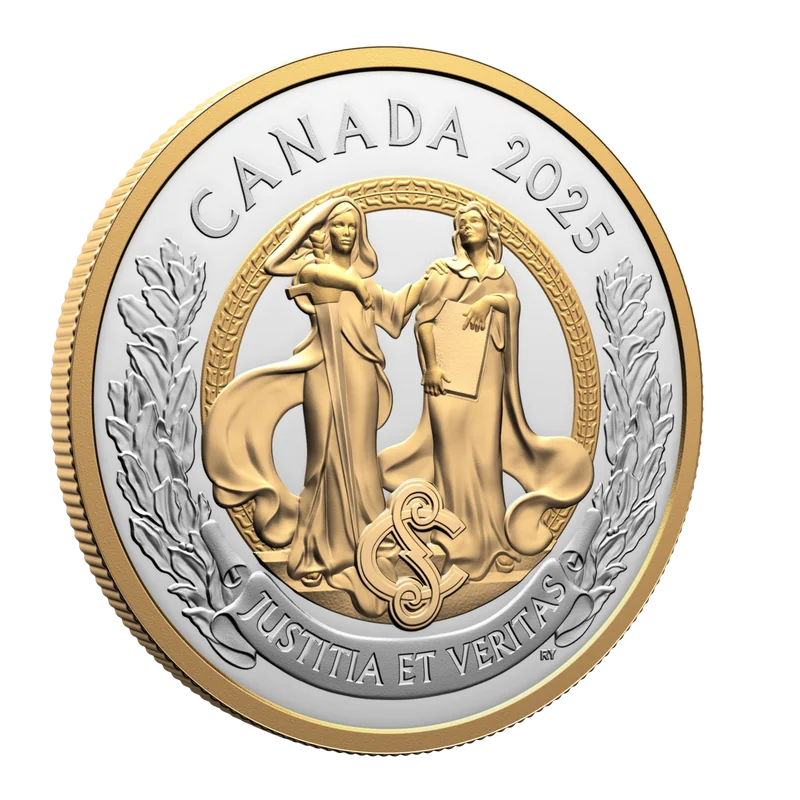 Allegories of Justice and Truth Silver Gilded Coin Proof 1 Oz 2025