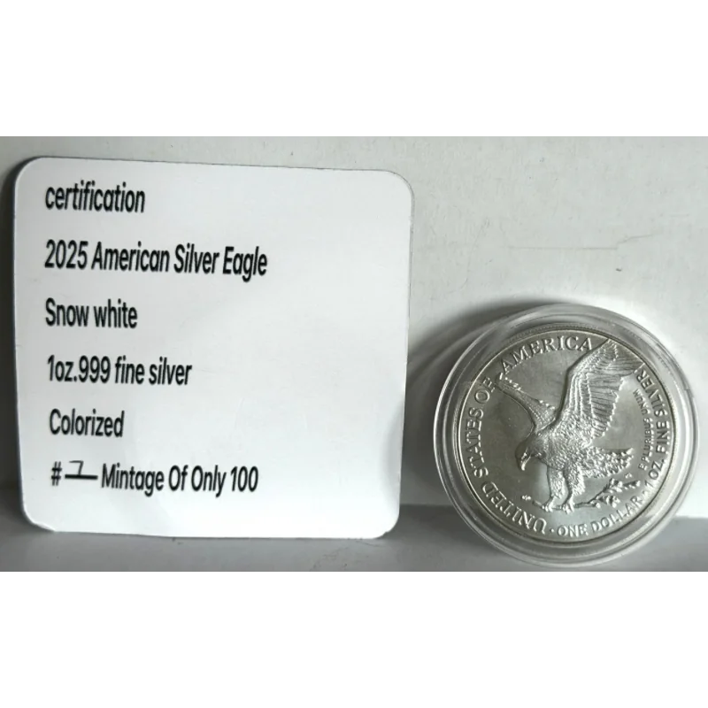 American Eagle - Liberty Tales Series- Snow White Silver Color Coin 1 Oz 2025