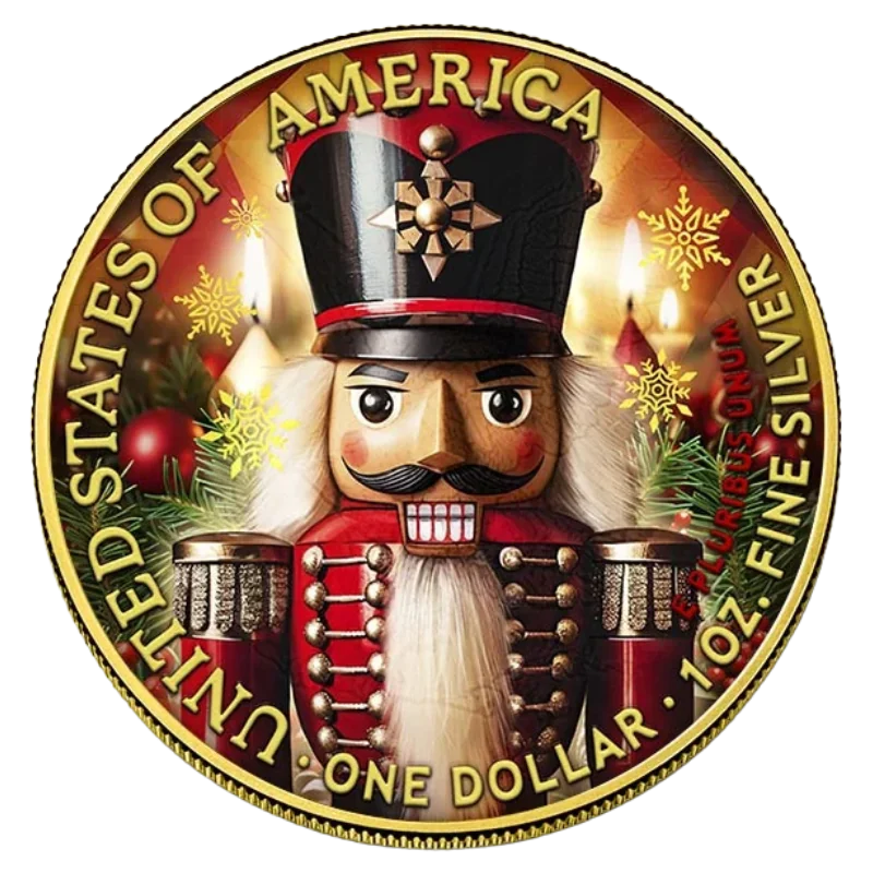 American Eagle - The Nutcracker Prince Silver Yellow Gilded Color Coin Glow in Dark 1 Oz 2025